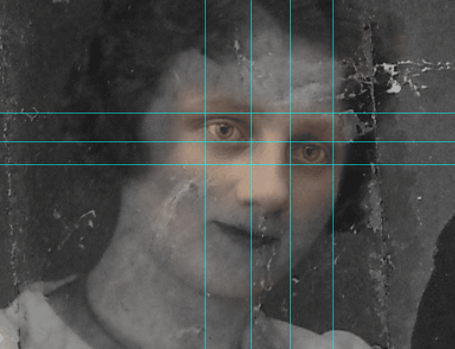 Oude foto repareren met gezichtsreconstructie