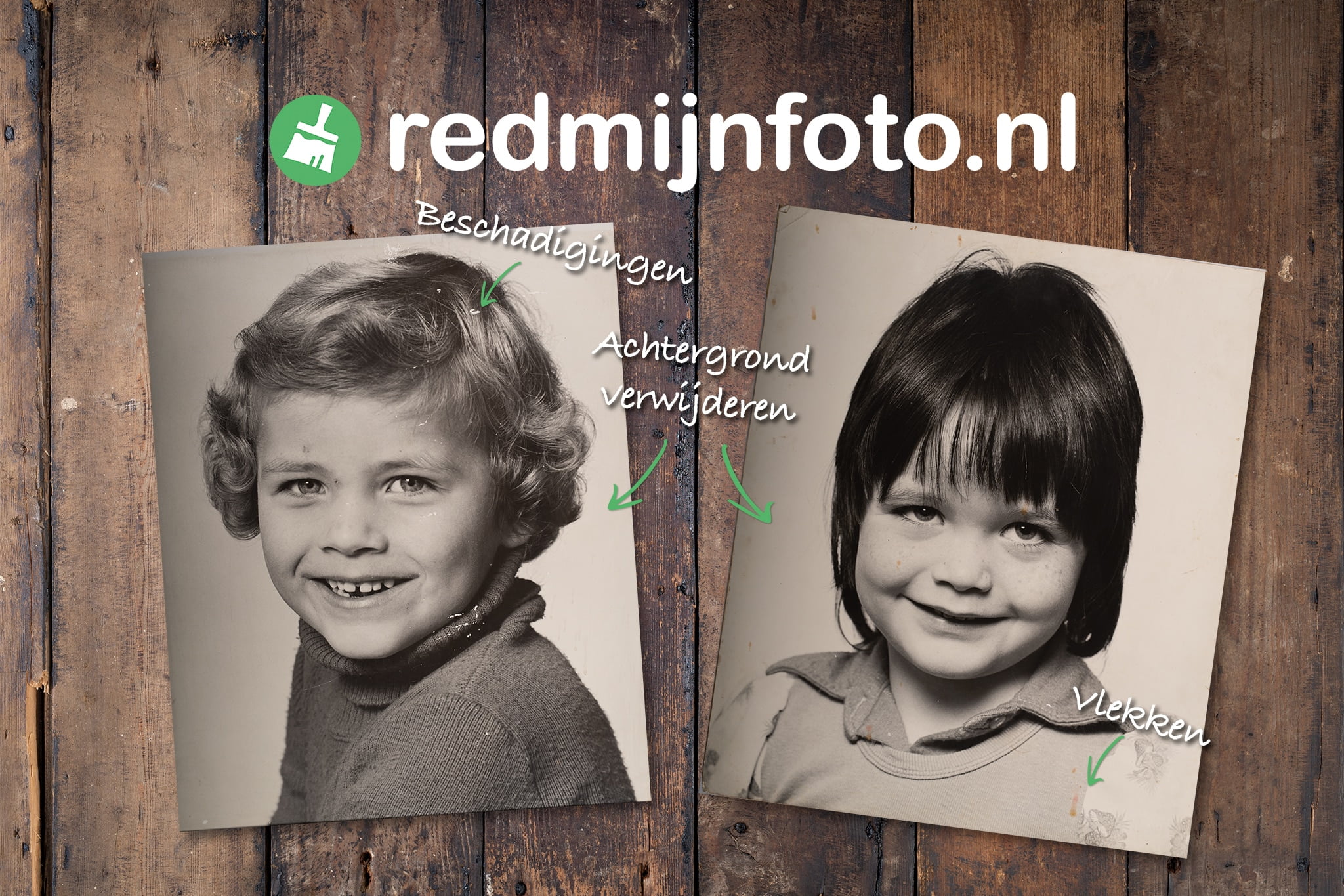 Twee oude foto's samenvoegen en opnieuw afdrukken.